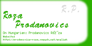 roza prodanovics business card